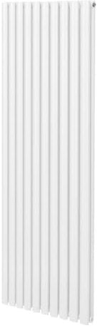 Radiatore a colonna ovale 1800mm x 600mm Designer Doppio pannello Termosifone Bianco Acciaio Inclusi Spazzola per la pulizia Kit di fissaggio e staffe
