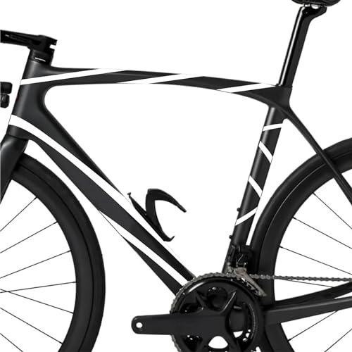 Generico Kit 6 Adesivi Stickers Bici Protezione Decal Universale Telaio Bicicletta MTB Mountain Bike Corsa Ciclo Cross Fat Bike Downhill Frame Fascia Striscia STREISCE Fasce cod.2408 (010 Bianco)