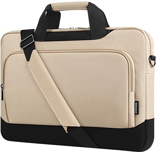 DOMISO 17-17.3 Zoll Laptop Schutzhülle Geschäfts Aktentasche Laptop Umhängetasche Kompatibel mit 17 Laptops/17.3 HP Pavilion 17/MSI GS73VR Stealth Pro/Dell Inspiron 17/Acer/ASUS,Beige