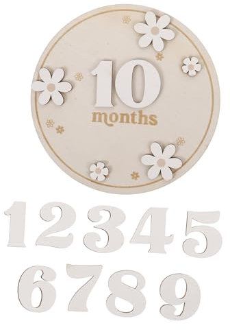 ULDIGI Holzschild Meilenstein Für Monatlicher Meilenstein Aus Holz Babygeburtsanzeige Holz Willkommensschild Für Neugeborene Dekoration Für Babyzimmer Geschenksets Für Babys