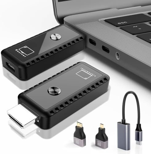 HDMI sans Fil, Émetteur et Récepteur HDMI sans Fil, Plug & Play 2.4G/5G, Portée de 100FT, Full HD 1080p pour Streaming Audio Vidéo pour Ordinateur Portable, PC vers TV HD, Projecteur