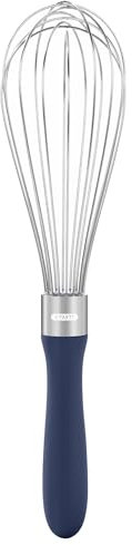 U-Taste Fouet de cuisine de 28cm: Fouet à ballon en acier inoxydable 18/10, moyen batteur à œufs avec 8 fils hautement flexibles et poignée en silicone pour fouetter mélanger crèmes (Bleu nuit)
