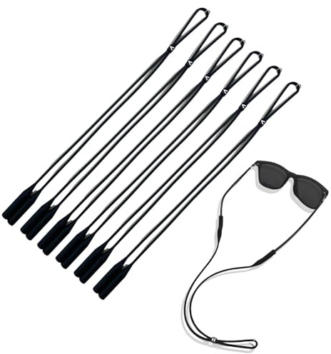 LTMMC 6 Pcs Glasses Strap Silicone Non-Slip with Adjustable Closure | Strap Silicone Non-Slip, Spectacles Cord Glasses Lanyard for Men and Women Eye Glasses Holders Around Neck for Sports
