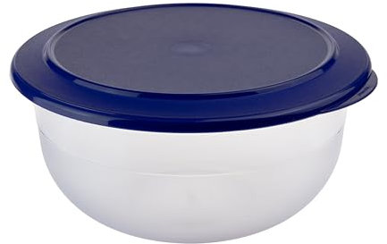 Generisch TW Tafelperle 3,5 l transparent Blau Servierschüssel Salatschüssel (inkl. 1x Holzspatel)