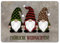 speecheese DREI Wichtel - Fröhliche Weihnachten Fußmatte in 35x50 cm ohne Rand Weihnachten animiertes Bild grüner Hut roter Leopardenmuster - Perfekte Fußmatte in 35x50 cm ohne Rand für