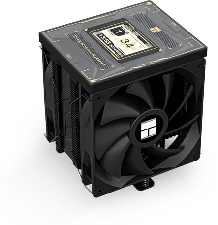 Thermalright Burst Assassin 120 Vision Black CPU Air Cooler, Desktop CPU Cooler with 1500RPM Speed,320x240 Resolving Power IPS LCD Screen with 2.4in,PC Cooling for Intel lga1851/1700/115X,AM4/AM5