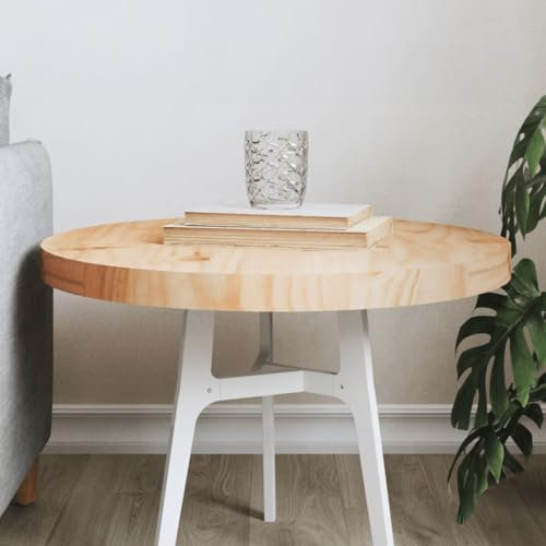 Xichuzi Tablero de Mesa Redondo Madera Maciza de Pino Ø50x3 cm, Encimera Cocina, Tableros De Madera, Table Salon, Encimera De Madera - SPU:833661