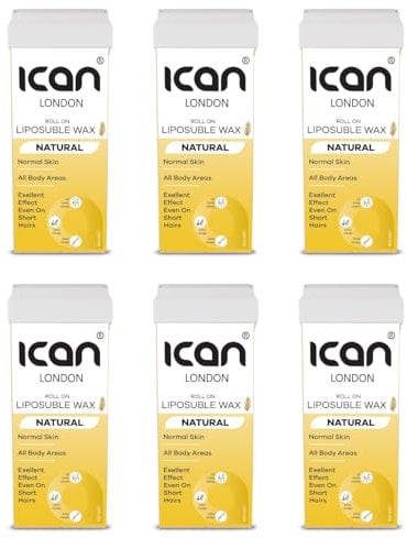ICAN London Roll On Wax Cartridge, Natural Wax, 100ml, Pack of 6