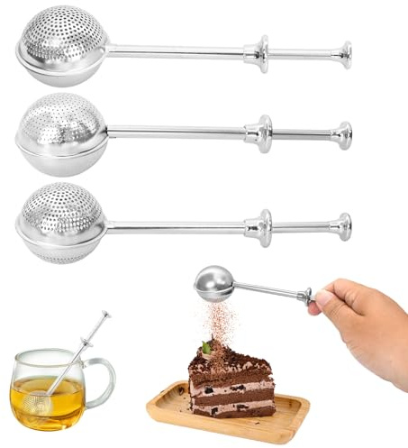3 Artículos Infusor de te Acero Inoxidable, Esférico, Retráctil, Colador te, Reutilizable para té Suelto, Especias y Hierbas