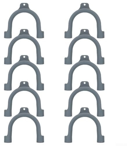 Gdfnmogo Plastic Drain Hose Hook U-Shaped Support Frame Holder Clip for Washing Machine Dishwasher Laundry Room Plumbing Installation Gray(10Pcs)
