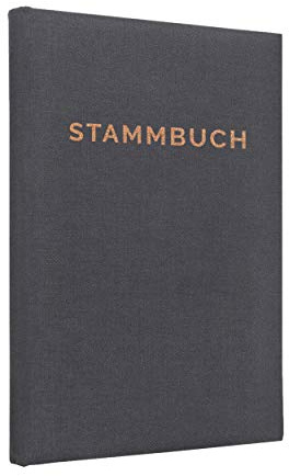 Hochzeitideal Stammbuch zur Hochzeit – Klassisch in Grau (Kupfer) – Serie Linea – Familienstammbuch & Erinnerungsbuch mit 6-Fach Ringmechanik, handgefertigt in Deutschland (Kupfer)