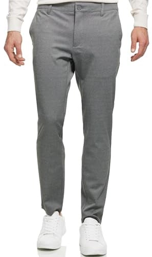 JEFF Herren JFEzra Stoffhose mit 4 Taschen | Stretch Hose Herrenhose für Männer Grey Mix, 31/32