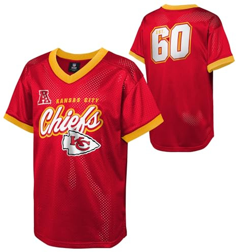NFL Kinder Jugend Jungen 8–20 Offiziell lizenziertes Division Established Team Color Mesh V-Ausschnitt Wordmark Primary Logo Trikot
