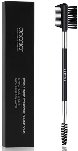 Docolor 2 in 1 Wimpernbürste Pinsel 3 Kopf Wimpern Kamm, Augenbrauenpinsel, Wimperntrenner, Augenbrauenbürste mit Kamm, zum Modifizieren von Augenbrauen und Wimpern(Schwarz)