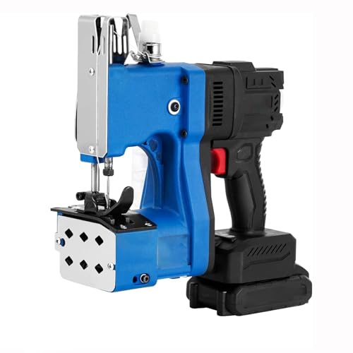 Cucitrice per Sacchi Senza Fili, Macchina Chiudisacchi A Velocità Regolabile da 21V con Batteria da 2.6 Ah, per Sacchi di Riso, Sacchi di Carta Intrecciata e Sacchi di Plastica-blue
