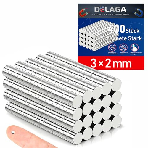 400 Stück Magnete, Kleine Magnete 3x2mm Magnet | Mini Magnete für 3D-Druck, Vorrichtungsbau, Bauteilpositionierung und Laboranwendungen