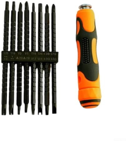 Destornillador telescópico triangular 17 en 1 con eje magnético y puntas especiales para mantenimiento de electrodomésticos y dispositivos digitales