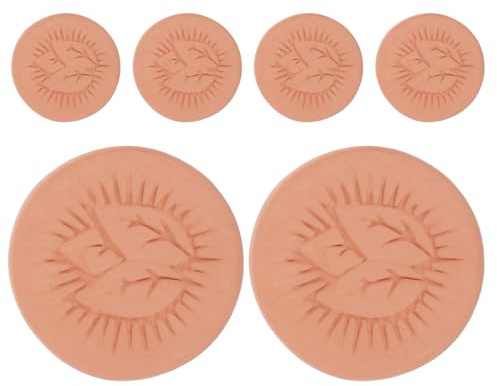 Veemoon Pierre Humidifiante en Terre Cuite Forme Feuille 3,7 Cm Diamètre Lot de 6 Disques Réutilisables Adoucisseur D’humidité pour Caves à Cigares et Conservation Optimale des