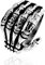 Autiga Totenkopf Ring Herren Edelstahl Biker Skull Skelett Knochen Hand Finger Gothic Silber 70 - Ø 22,20 mm