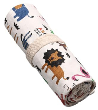 ALCXAZS Genießen Sie die organisierte und sichere Aufbewahrung von Stiften mit der Roll Bleistifttasche aus Stoff, für Büro Bleistiftbeutel, Leinwandrolle