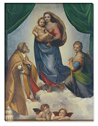 Wandkings Leinwandbilder von Raffael - Wähle ein Motiv & Größe: Die Sixtinische Madonna - 30 x 40 cm