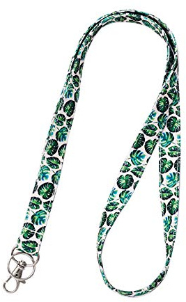 Tropical Leaves Gift Lanyard ID Holder Cotton Fabric Preschool Lanyard Teacher Gift Coworker Gift for Her Boss
