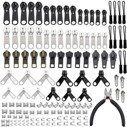 YaHoGa Cerniere Lampo Kit di Riparazione Cerniera Chiusura Lampo Sostituzione Per Pantaloni Borse Giacca