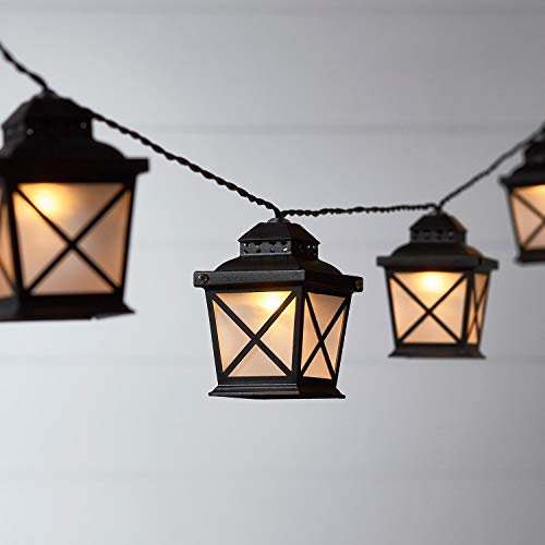 Lights4fun 10er LED Solar Laternen Lichterkette Warmweiß Solar Gartenleuchten für Außen Solarlampen für Außen Garten Solarleuchten für Außen