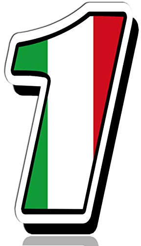 Biomar Labs® Adesivo Sticker Numero Racing 1 Gara Bandiera Italia Italy Italian Italien Auto Moto Cross Rally Sport Tuning N 311