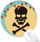 Halloween Skull Bones Maus Pad Jingling Bell Round Rubber Mat