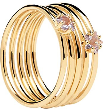 P D Paola Anillo ORION AN01-171-16 Mujer plata en dorado circonintas.