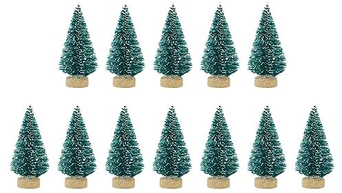 Chaies 12 Stück Weihnachtsbaum Künstlich 3.5cm / 4.5cm / 6.5cm Weihnachts Baum Weihnachtsbaum Mit Schnee-Effek Klein Weihnachtsdeko Für Tischdeko, Schaufenster, Dekoration, Geschenk