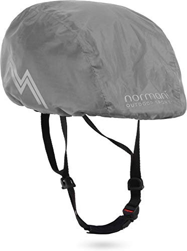 normani Fahrradhelm Regenüberzug mit reflektierenden Elementen, verstellbar und wasserdicht Farbe Anthrazit
