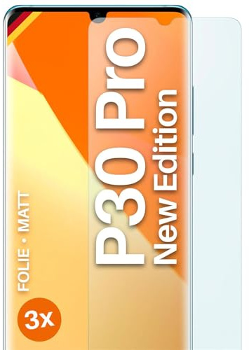 moex FlexProtect matte Schutzfolie für Huawei P30 Pro/P30 Pro New Ed Displayschutz Folie matt gegen Reflexionen, Anti Reflex Handyfolie mit Sonnenschutz, Kompatibel mit jeder Handyhülle, 3 Stück