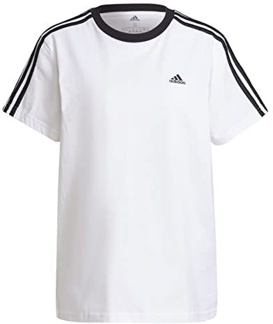 Adidas Damen Essentials 3-Stripes Tee, White/Black, L