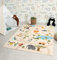 the carpet Happy Life Kinderzimmer, Kinderteppich, Spielteppich, Waschbar, Straßenteppich, Straße, Dschungel, Tiere, Auto, Beige, 240 x 340 cm
