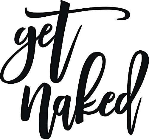 Vivegate Get Naked Schild - Get Naked Schild für Badezimmer Wanddekoration Bad Wort Kunst Abziehbilder Schwarze Metallbuchstaben (Medium - 49X38 cm)