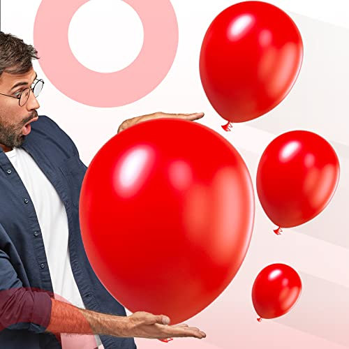 PartyWoo Luftballon Rot, 102 Stück Ballon Girlande Rot Satz von Ballons Rot 18 Zoll 12 Zoll 10 Zoll 5 Zoll, Luftballon Girlande Rot für Deko Geburtstag, Deko Babyparty, Deko Hochzeit, Partydeko