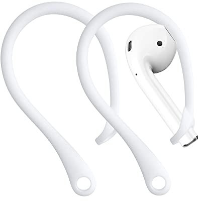 kwmobile Earbud Hooks Compatible with Apple Airpods 1/2 / 3 / Pro 1 / Pro 2 - Set of 2x Earphone Holders for Running - White