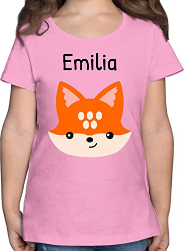 T-Shirt Mädchen - Süßer schlauer Fuchs - 140 (9/11 Jahre) - Rosa - Fuchs-t-Shirt Kindergarten Shirt +mit+Fuchs Name kindershirts personalisiertes Tshirt Kinder Kita fuchsmotiv