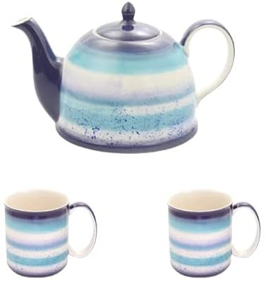 teemando® kpl. Set: Kanne Lenja Keramik 1,9 l + 2 X Becher Lenja Keramik 0,35 l
