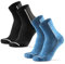 DANISH ENDURANCE Merino Fahrradsocken, Radsocken, Gepolstert, Atmungsaktiv, für Herren & Damen, 2 Paar, Mehrfarbig (1x Schwarz, 1x Blau), 43-47