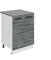 Belini Unterschrank Küche, Küchenunterschrank 60 cm Breite. SD2 Küchenunterschrank mit Arbeitsplatte. Küchenschrank mit 2 Türen, Glamour Wood