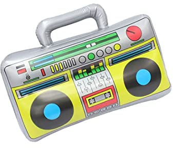 FAIRY TRENDZ Inflatable Boom Box 37cm Medium Blow Up Boombox 80s and 90s Accessories Themed Retro Party Fancy Dress Accessories