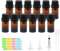 Reyshin 12Pcs 5ml Essential Oils Glass Bottles,Amber Refillable Empty Essential Oil Bottle with Black Cap Sample Glass Bottle for Essential oil Diffuser Massage Oils Beauty Oil Mix (Amber 5ml)