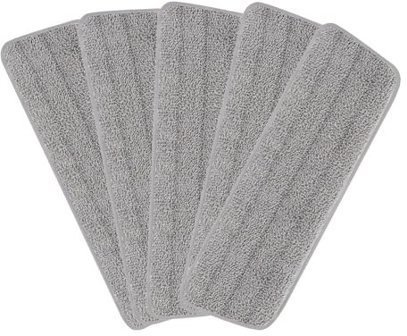 Cabezales de repuesto de microfibra para mopas húmedas/secas, compatibles con el sistema de cuidado de suelos Bona (paquete de 5) (gris)