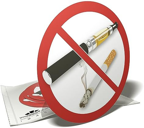 Autocollants Interdiction de fumer - Panneau Cigarette et vapoteuse interdites - Ne pas fumer - No smoking - Lot de 6
