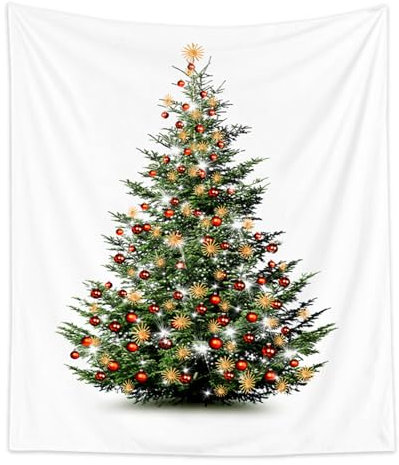 Joberio Weihnachtsbaum-Wandteppich, Flanell-Wandbehang, Schlafzimmer-Dekoration, Hintergrund für Winter und Weihnachten