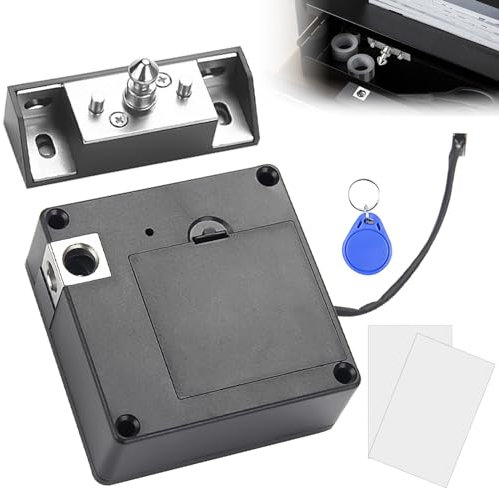 Cerradura de armario inteligente: cerradura inteligente para cajones sin agujeros con tarjetas de proximidad RFID y llave de proximidad, invisible RFID electrónica para cajón, armario, puerta de