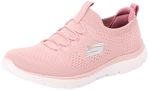 Skechers Femme Summits Top Player Espadrilles, Rose Knit/Mauve Trim, 42 EU